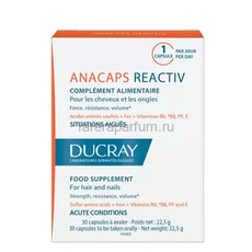 Ducray Анакапс Реактив БАД к пище для волос и кожи головы 30 капсул.