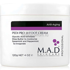 M.A.D Skincare Pedi Pro 20 Foot Cream, Концентрированный крем для ног с гликолевой кислотой 120 мл.