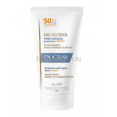 Ducray Меласкрин Защитный флюид против пигментации SPF50+ 50 мл.
