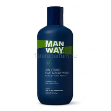 Man Way 3 in 1 Tonic hair & body wash Шампунь-гель для волос и тела тонизирующий 300 мл., Средства: Средство 3-в-1, Обьём: 300 мл.
