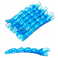Harizma Зажимы для волос пластиковые, 10 см, 6 шт, голубые