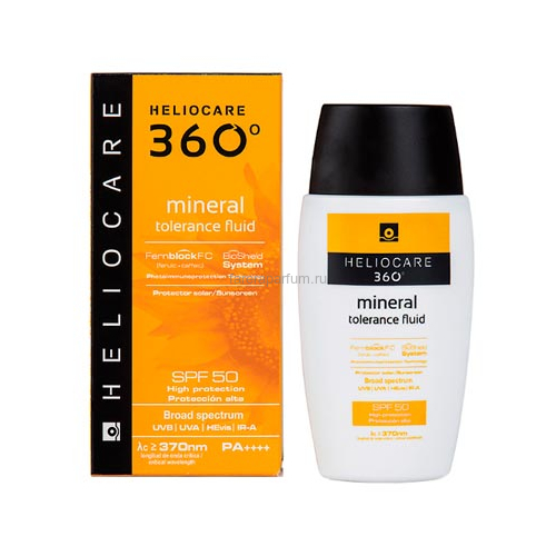 Heliocare 360º Mineral Tolerance Fluid Sunscreen SPF 50 Солнцезащитный минеральный флюид с SPF 50 для чувствительной кожи 50 мл., изображение 2 Heliocare 360º Mineral Tolerance Fluid Sunscreen SPF 50 Солнцезащитный минеральный флюид с SPF 50 для чувствительной кожи 50 мл., изображение 2