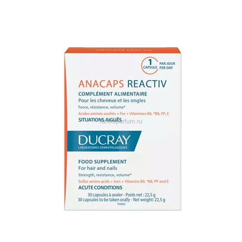 Ducray Анакапс Реактив БАД к пище для волос и кожи головы 30 капсул. Ducray Анакапс Реактив БАД к пище для волос и кожи головы 30 капсул.