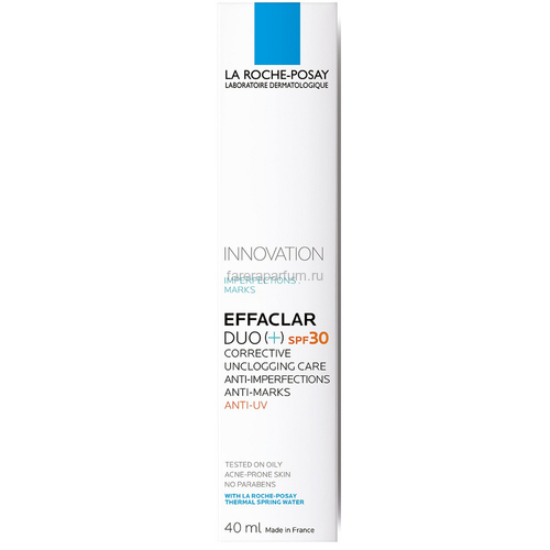 LA ROCHE-POSAY EFFACLAR DUO(+) SPF30 Корректирущий крем-гель  для проблемной кожи, 40 мл, изображение 3 LA ROCHE-POSAY EFFACLAR DUO(+) SPF30 Корректирущий крем-гель  для проблемной кожи, 40 мл, изображение 3