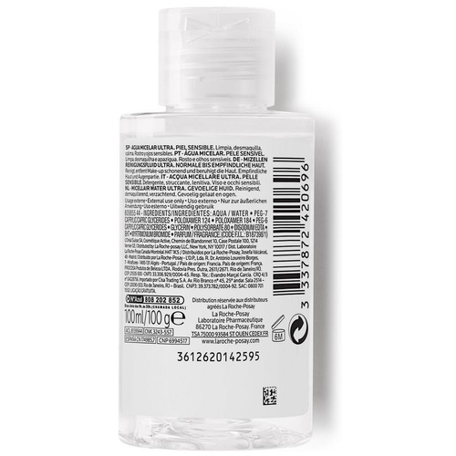 LA ROCHE-POSAY ULTRA SENSITIVE Мицеллярная вода для чувствительной кожи лица и глаз, 100 мл, изображение 2