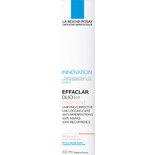 LA ROCHE-POSAY EFFACLAR DUO (+) Unifant корректирующий крем-гель для проблемной кожи с тонирующим эффектом (светлый), 40 мл, изображение 3