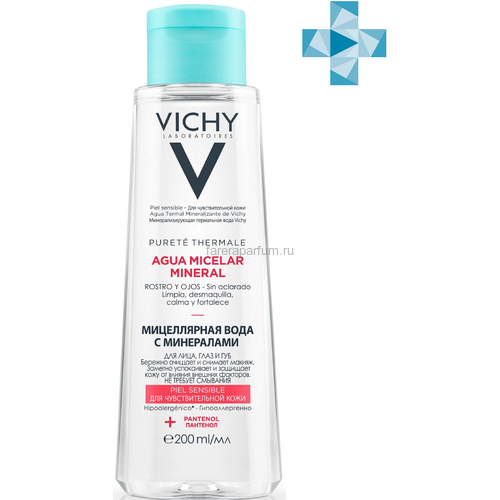 VICHY PURETE THERMALE Мицеллярная вода для чувствительной кожи, 400 мл, Средства: Мицеллярная вода, Обьём: 400 мл.