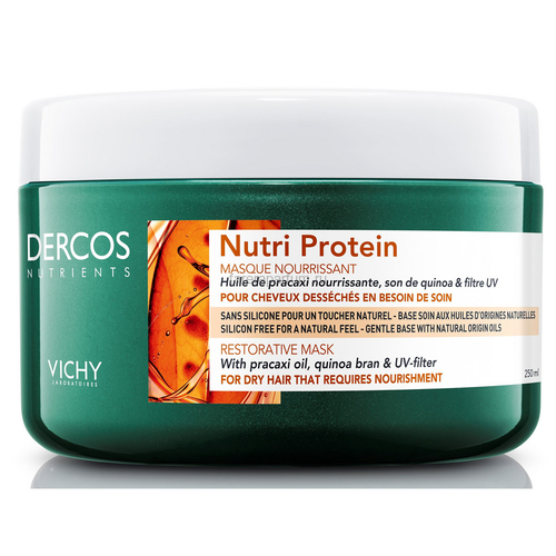 VICHY DERCOS NUTRIENTS NUTRI PROTEIN Восстанавливающая маска для секущихся и поврежденных волос, 250 мл