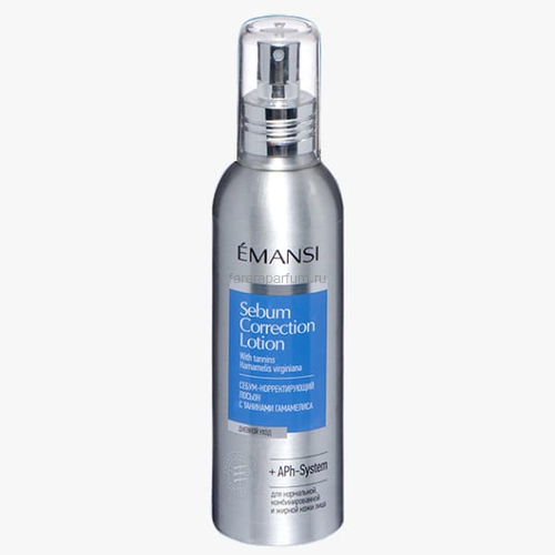 Emansi Sebum-корректирующий лосьон с танинами Hamamelis virginiana + APh-System для нормальной, комбинированной и жирной кожи лица 150 мл.