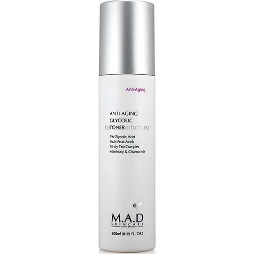 M.A.D Skincare Anti Aging Glycolic Toner, Тоник с 7% гликолевой кислотой предотвращающий старение кожи 200 мл.