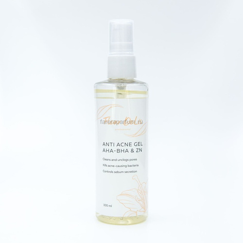 Fleur DeLis Anti Acne Gel AHA-BHA & Zn Очищающий гель для проблемной кожи с AHA-BHA и цинком 100 мл.