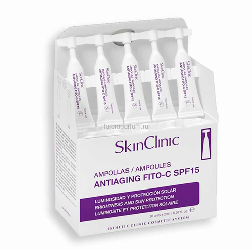 SkinClinic Antiaging Fito-C SPF15 Анти-возрaстной фито коктейль с витамином С SPF15 10 шт.*2 мл. SkinClinic Antiaging Fito-C SPF15 Анти-возрaстной фито коктейль с витамином С SPF15 10 шт.*2 мл.