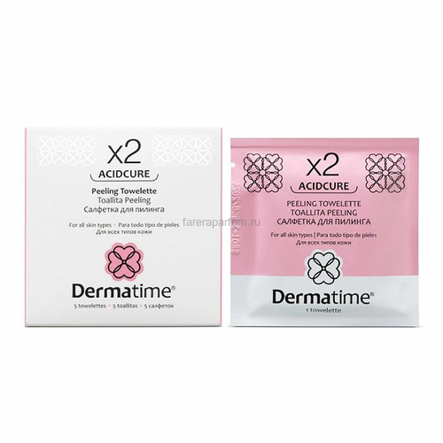 Dermatime Acidcure X2 Peeling Towelette Набор салфеток для пилинга 5 шт.