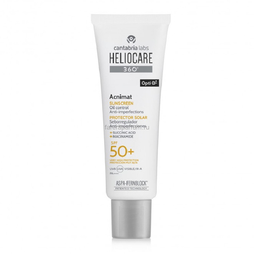 Heliocare 360º Acnimat Sunscreen Себорегулирующий солнцезащитный крем с SPF 50 для кожи, склонной к акне 50 мл.
