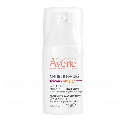 Avene Antirougeurs Rosamed SPF 50+ Защитный увлажняющий концентрат для кожи, склонной к покраснениям SPF 50+ 30 мл.