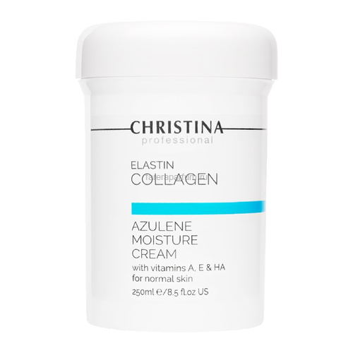 Christina Увлажняющий крем с витаминами A, E и гиалуроновой кислотой для нормальной кожи "Эластин, коллаген, азулен" 250 мл., Средства: Крем, Обьём: 250 мл.