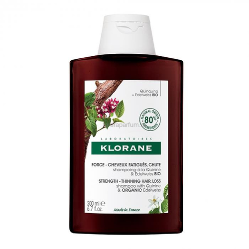 Klorane Шампунь с экстрактом Хинина и органическим экстрактом Эдельвейса 200 мл., Средства: Шампунь, Обьём: 200 мл.