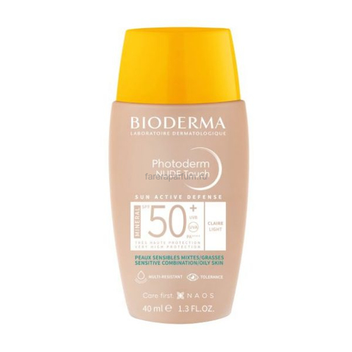 Bioderma Фотодерм Cолнцезащитный флюид с тоном SPF 50+, светлый оттенок 40 мл.