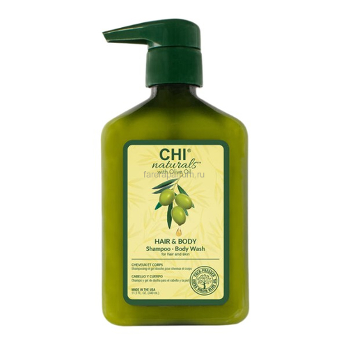 CHI Naturals With Olive Oil Hair and Body Shampoo Body Wash Шампунь 340 мл.